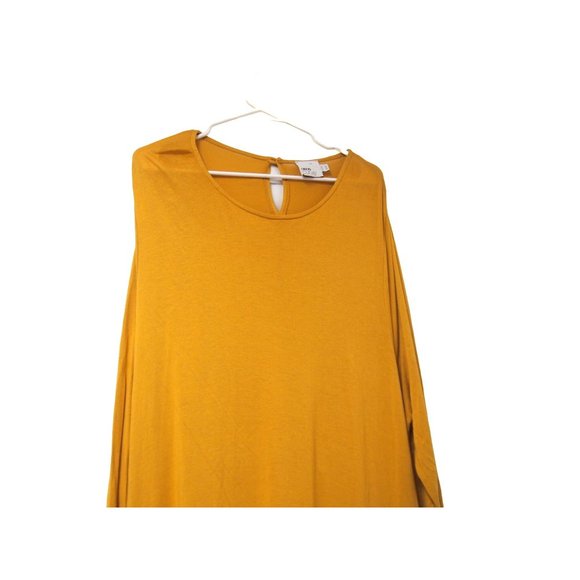 Asos Curve Womens Dress 20 Knit Long Sleeve Swing T-shirt Mustard Yellow Maxi - Picture 2 of 6